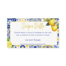 Blauwe Tegels Citroen Baby shower Luier Raffle