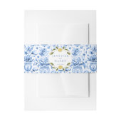 Blauwe tegels citroen bruiloft uitnodiging buik ba uitnodigingen wikkel (Voorkant Voorbeeld)