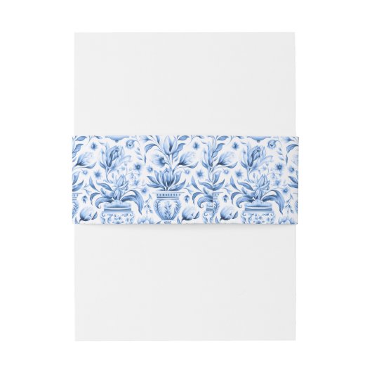 Blauwe tegels citroen bruiloft uitnodiging buik ba uitnodigingen wikkel (Achterkant Voorbeeld)