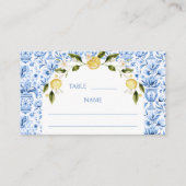 Blauwe tegels citroen Italiaans bruiloft Flat Plac Plaatskaartje (Voorkant)