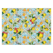 Blauwe tegels citroen Mediterraan Tafelkleed (Voorkant (Horizontaal))