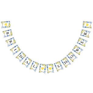 Blauwe Tegels Citroen Vrijgezellenfeest Bunting Fl Vlaggetjes