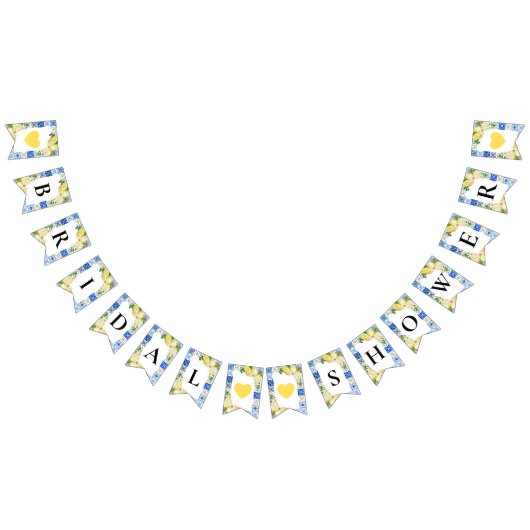 Blauwe Tegels Citroen Vrijgezellenfeest Bunting Fl Vlaggetjes (Alle)
