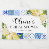 Blauwe Tegels Citroen Vrijgezellenfeest Wijnflesje Sparkling Wijnetiket (Enkel label)