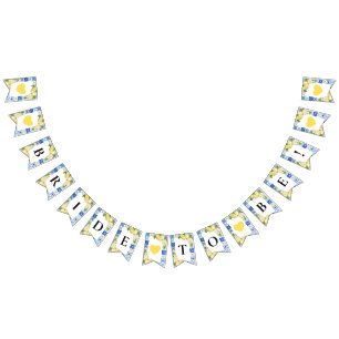 Blauwe Tegels Citroenbruid om Bunting Flags te wor Vlaggetjes