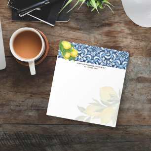 Blauwe tegels citroenen Amalfi Positano gepersonal Notitieblok