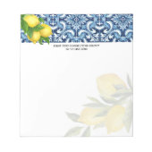 Blauwe tegels citroenen Amalfi Positano gepersonal Notitieblok (Voorkant)