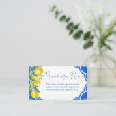 Blauwe tegels citroenen dat is een receptkaart informatiekaartje (Staand voorkant)