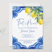 Blauwe tegels citroenen dat is meer vrijgezellenfe kaart (Voorkant)