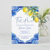 Blauwe tegels citroenen dat is meer vrijgezellenfe kaart (Staand voorkant)