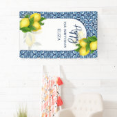 Blauwe tegels citroenen Italiaans Amalfi Happy Bir Spandoek (Insitu)