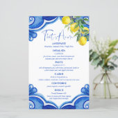 Blauwe tegels citroenen  Italiaans menukaart (Staand voorkant)