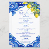 Blauwe tegels citroenen  Italiaans menukaart (Voorkant / Achterkant)