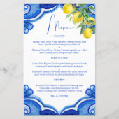 Blauwe tegels citroenen  Italiaans menukaart (Voorkant)