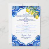 Blauwe tegels citroenen  Italiaans menukaart Kaart (Achterkant)