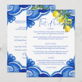 Blauwe tegels citroenen  Italiaans menukaart Kaart (Voorkant / Achterkant)