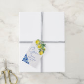 Blauwe tegels citroenen Italiaans vrijgezellenfees Cadeaulabel (Met Touw)