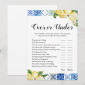 Blauwe Tegels Citroenen Over of Onder Bruidsfeest  Kaart (Voorkant / Achterkant)