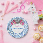 Blauwe Tegels Dancing Queen Disco Vrijgezellenfees Papieren Bordje (Feest)