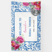 Blauwe Tegels Dancing Queen Disco Vrijgezellenfees Spandoek (Verticaal)