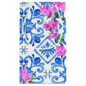 Blauwe Tegels en Bougainvillea elegant dank u Klein Cadeauzakje (Achterkant)