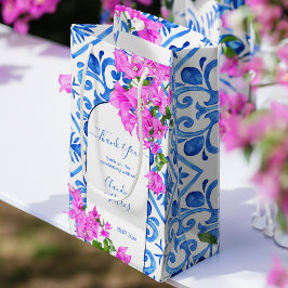 Blauwe Tegels en Bougainvillea elegant dank u Klein Cadeauzakje