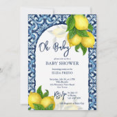 Blauwe tegels en citroen Amalfi Positano-baby show Kaart (Voorkant)