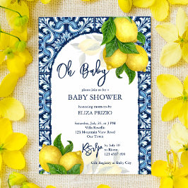 Blauwe tegels en citroen Amalfi Positano-baby show Kaart