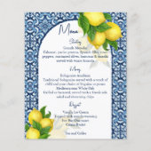 Blauwe tegels en citroen Amalfi Positano - menu me (Voorkant)