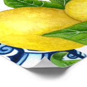 Blauwe tegels en citroen Amalfi vrijgezellenfeest Poster (Hoek)