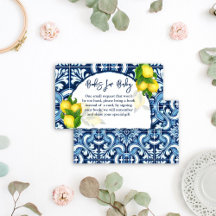 Blauwe tegels en citroen baby shower boeken aanvra
