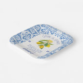 Blauwe Tegels en citroenen Portugal Trouwpapier Bo Papieren Bordje (Gebogen)