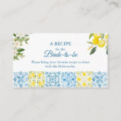 Blauwe Tegels en citroenen Vrijgezellenfeest delen Informatiekaartje (Voorkant)