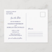 Blauwe Tegels Foto's Bewaar de datum Aankondigingskaart (Achterkant)