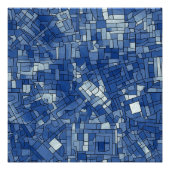 Blauwe Tegels Halfglans Perfect Poster (Voorkant)