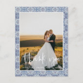 Blauwe tegels Hartelijk dank | Briefkaart voor wed (Voorkant)