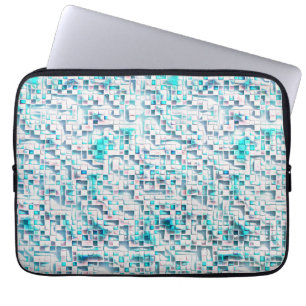 Blauwe tegels in gestructureerde ruwe stijl, mozaï laptop sleeve