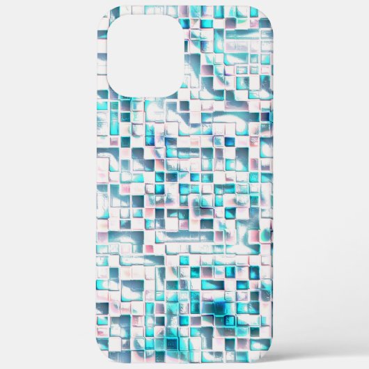 Blauwe tegels in getextureerde ruwe stijl, mozaïek Case-Mate iPhone case (Achterkant)