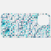 Blauwe tegels in getextureerde ruwe stijl, mozaïek Case-Mate iPhone case (Achterkant (horizontaal))