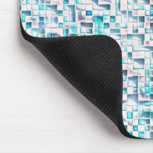 Blauwe tegels in getextureerde ruwe stijl, mozaïek muismat (Hoek)