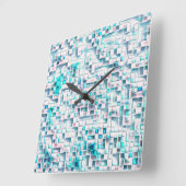 Blauwe tegels in getextureerde ruwe stijl, mozaïek vierkante klok (Hoek)