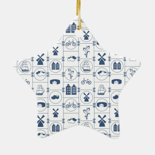 Blauwe tegels keramisch ornament (Achterkant)