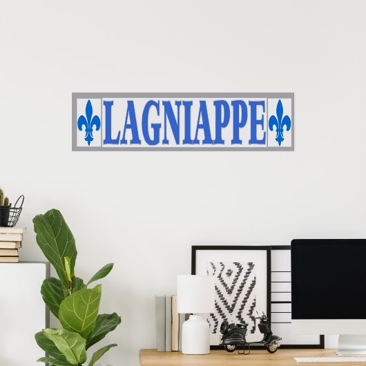 Blauwe Tegels Lagniappe Poster (Thuiskantoor)