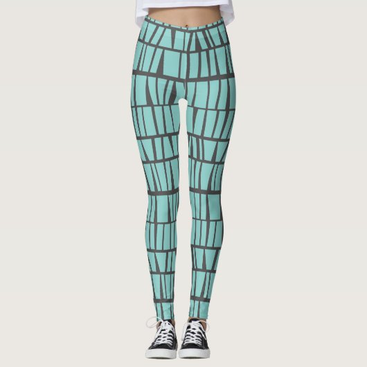 Blauwe tegels leggings (Voorkant)