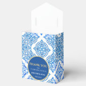 Blauwe Tegels Lemon Amalfi Bruiloft Dank je Tas Bedankdoosjes (Geopend)