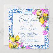 Blauwe Tegels Lemons Bougainvillea Middellandse Ze Kaart (Voorkant)