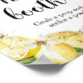 Blauwe Tegels Lemons Photo Booth Vrijgezellenfeest Poster (Hoek)