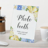 Blauwe Tegels Lemons Photo Booth Vrijgezellenfeest Reclamebord Met Voetstuk (Insitu)