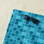 Blauwe tegels logo strandlaken (In situ)