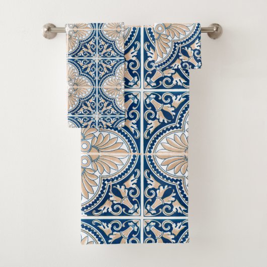 Blauwe tegels Mediterraan Bad Handdoek (Insitu)